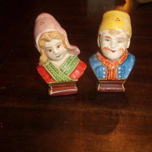 Salt pepper shakers Russian man woman bust